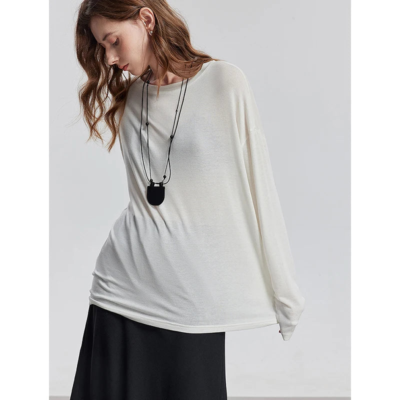 Elevate Your Wardrobe with Our Women's Long Sleeve Lyocell T-Shirt - Perfect for Spring 2025!