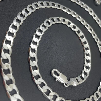 Elevate Your Style with Our Classic 925 Sterling Silver Link Chain Necklace - Perfect for Men and Women Engagement Gifts!